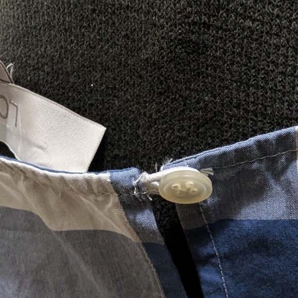 LOFT Blue and White Checkered Blouse - Picture 5 of 7